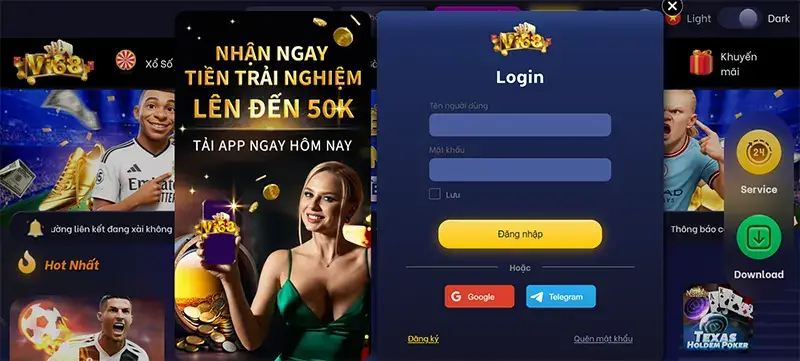 Nhà cái VI68 hỗ trợ người chơi nhiều phương thức đăng nhập khác nhau