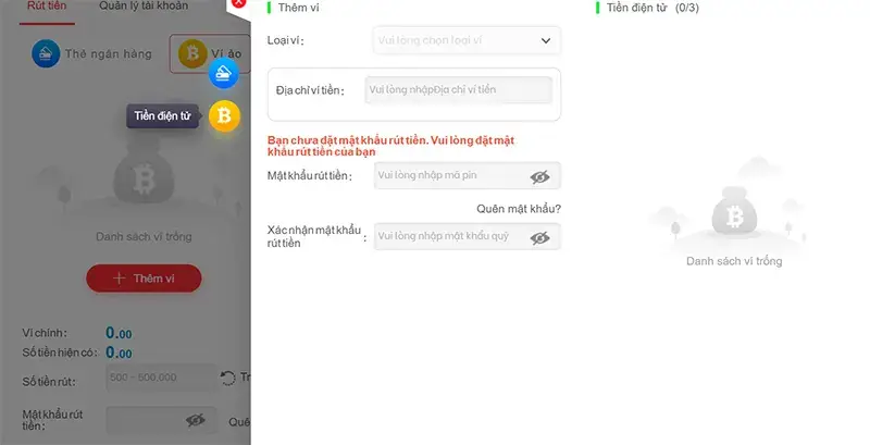 Rút tiền Vi68 qua ví tiền ảo là một phương thức hiện đại và khá phổ biến hiện nay