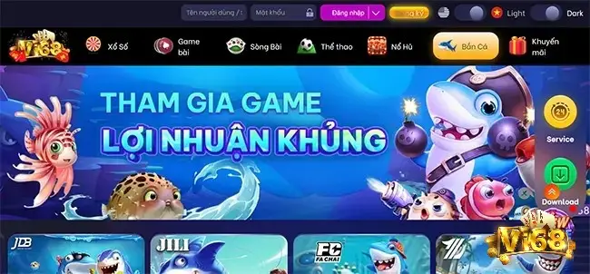 Vi68 là một cổng game bắn cá ăn xu uy tín hàng đầu hiện nay
